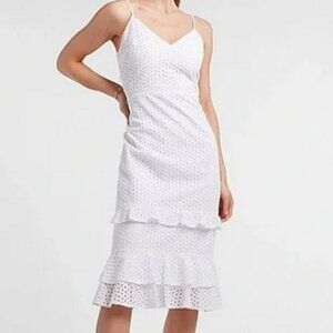 NWT Express White Eyelet Midi Dress Size: L